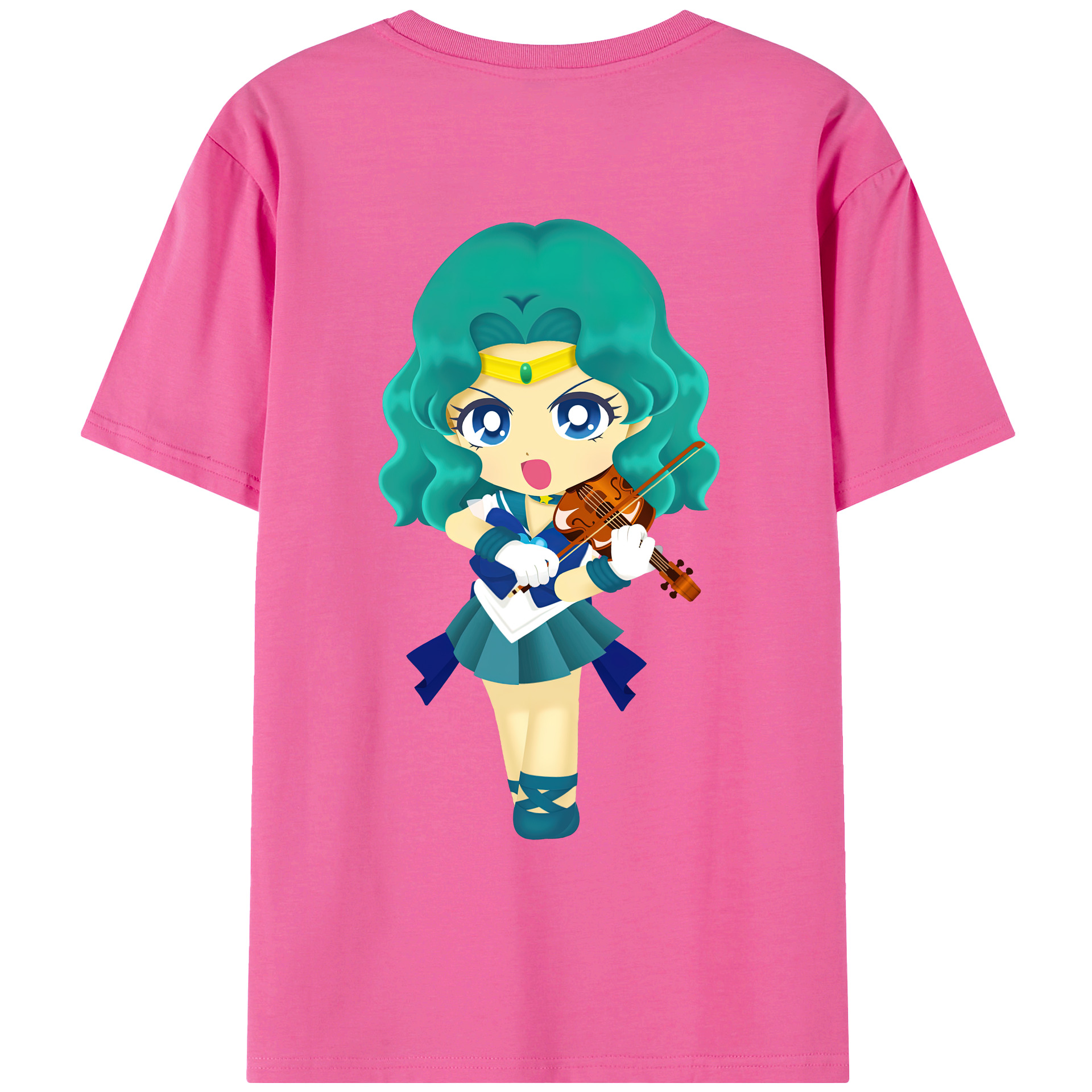 （画像用） 美少女戦士セーラームーン 海王 みちる（かいおう みちる） Sailor Moon Kaiou Michiru レディース半袖Tシャツ(バックプリント)